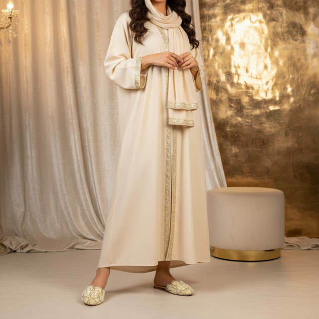 Gold Flat Modern Textured Slip-Ons | S323F-G