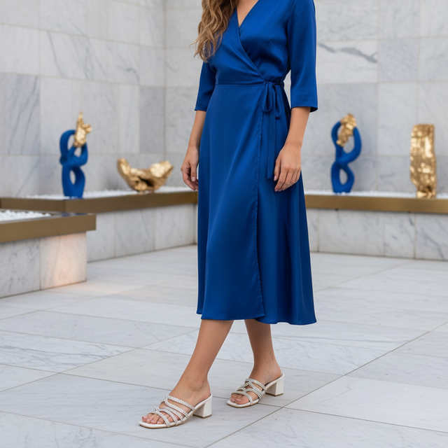 Brown 2in Sculpted Block Heel Artisan-Made Slip-On Sandals | S324H-BR