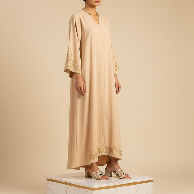 Gold 2in Sculpted Block Heel Artisan-Made Slip-On Sandals | S324H-G