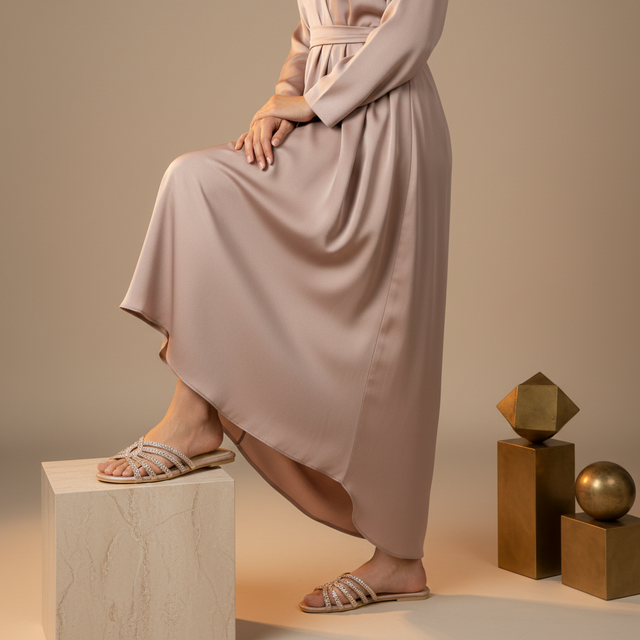 Rose Flat Woven Strap Slip-Ons | S335F-R