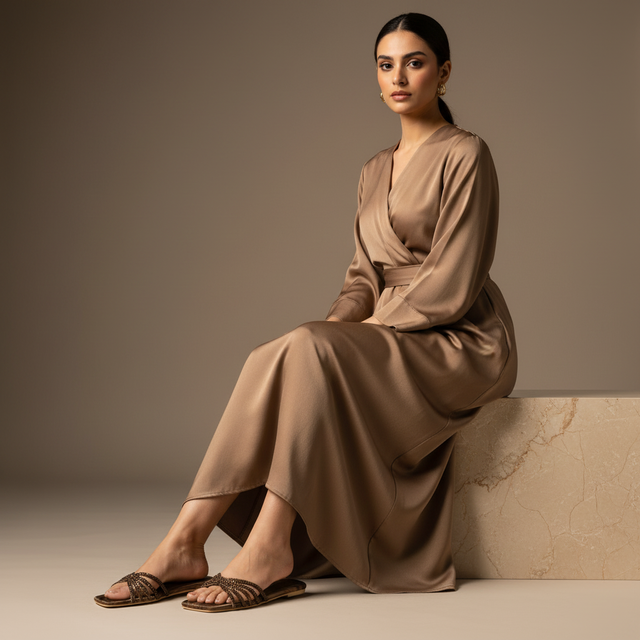 Almas Brown Flat Handcrafted Slippers | S339F-BR