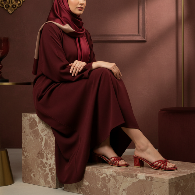 Almas Red 2in Sculpted Block Heel Handcrafted Mule Sandals | S339H-RED