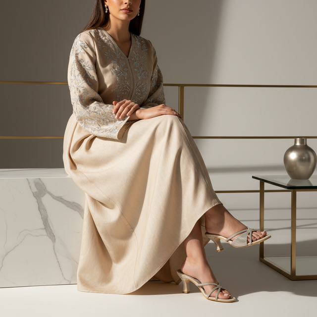 Cream Heel Artisanal Mule Sandals | S347H-C