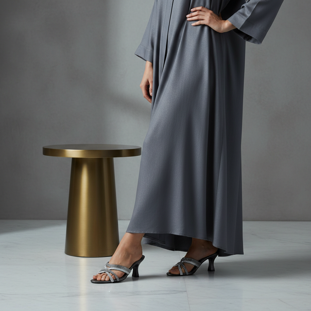 Grey Flat Two Tone Sandals | S362H-GR