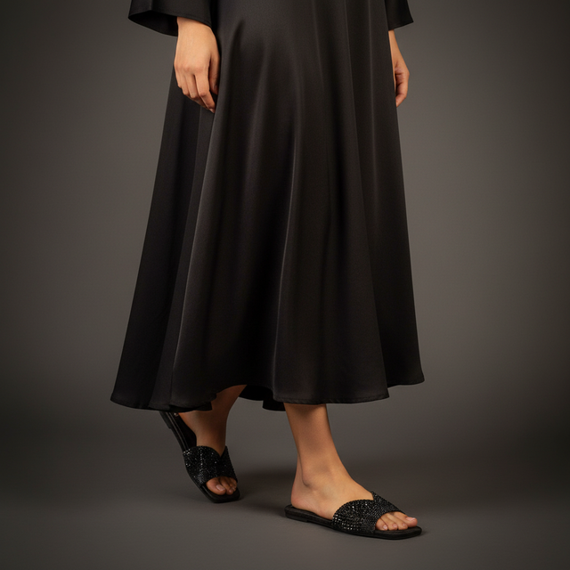 Black Flat Trending Slippers | S368F-B