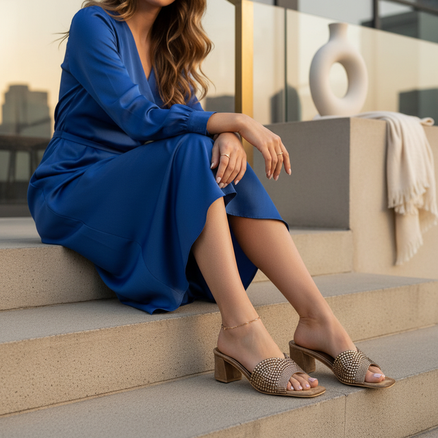 Mocha Flat Trending Slip On Sandals | S368H-BR