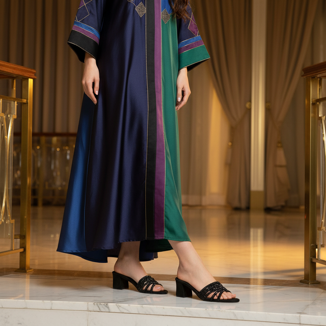 Noir 2in Heel Trending Slip On Sandals | S369H-B