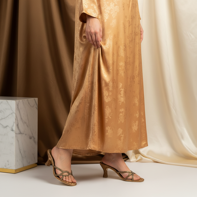 Brown 3in Flared Heel Strappy Mule Sandals | S373H-BR