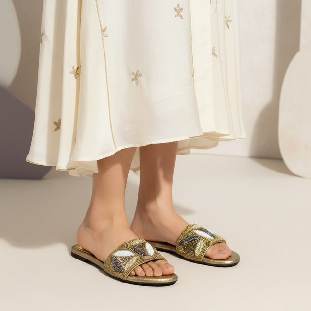 Antique Flat Stylish Slides | S381F-ANT