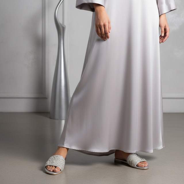 Silver Flat Stylish Slides | S388F-S