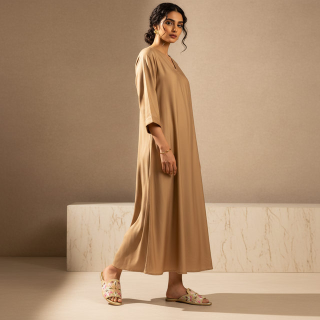 Gold Flat Handwork Slippers | S389F-G