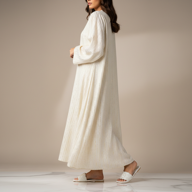 White Flat Cloth Slippers | S395F-W