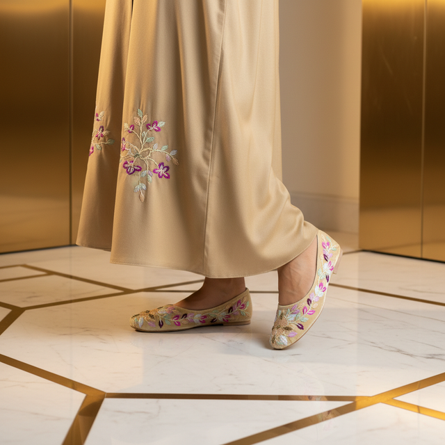 Gold Flat Ballet Shoes | S396F-G