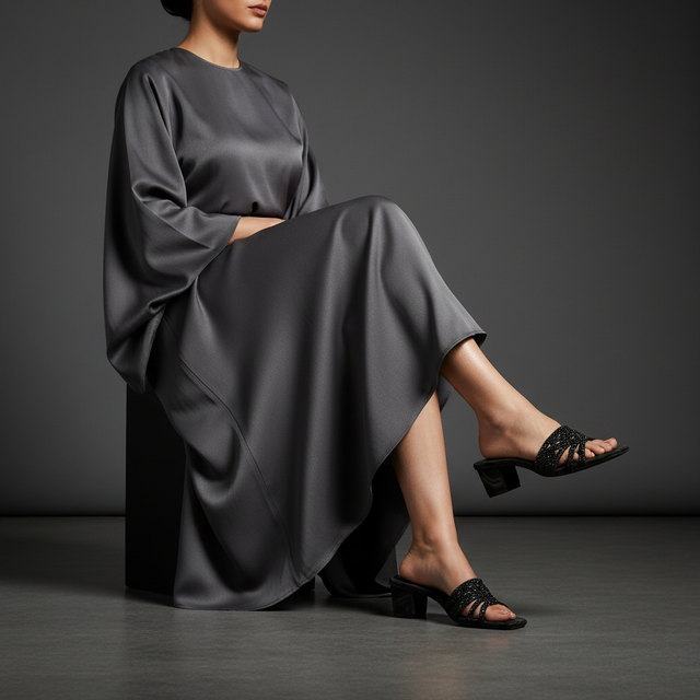 Salwa Black 2in Block Heel Handcrafted Sandals | S84H-B