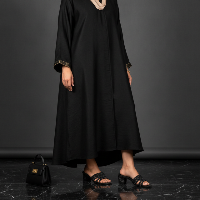Salwa Black 2in Block Heel Handcrafted Sandals | S84H-B