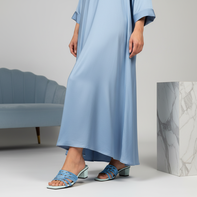 Salwa Baby Blue 2in Block Heel Handcrafted Sandals | S84H-BBL