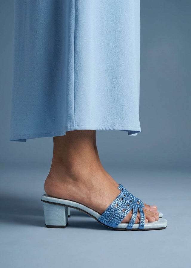 Salwa Baby Blue 2in Block Heel Handcrafted Sandals | S84H-BBL