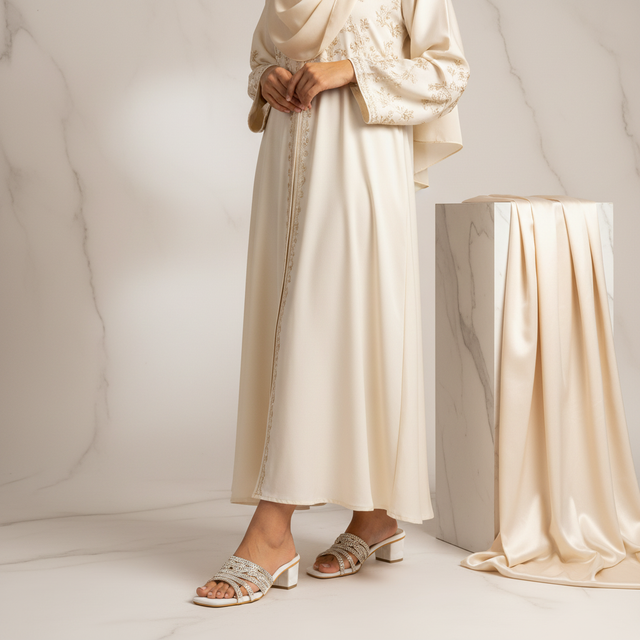 Salwa Cream 2in Block Heel Handcrafted Sandals | S84H-C