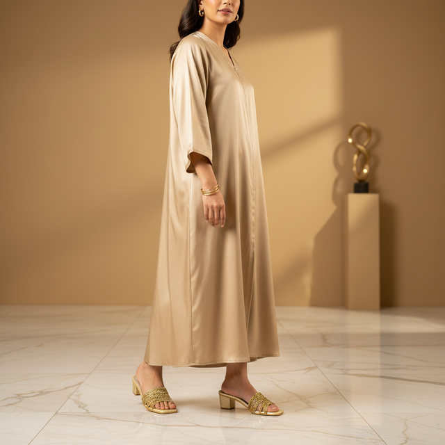 Salwa Gold 2in Block Heel Handcrafted Sandals | S84H-G