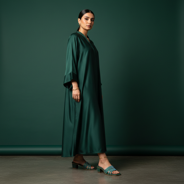 Salwa Green 2in Block Heel Handcrafted Sandals | S84H-GNR