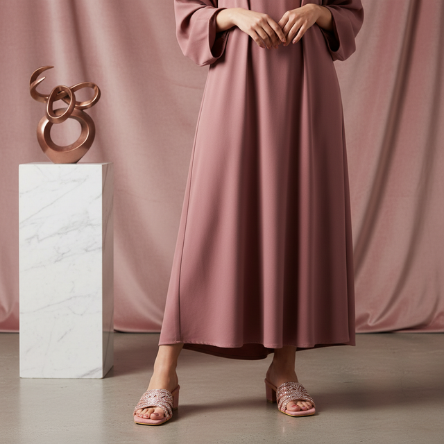 Salwa Denim Rose 2in Block Heel Handcrafted Sandals | S84H-JR