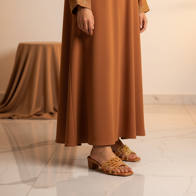 كعب سلوى S84H - برتقالي لامع