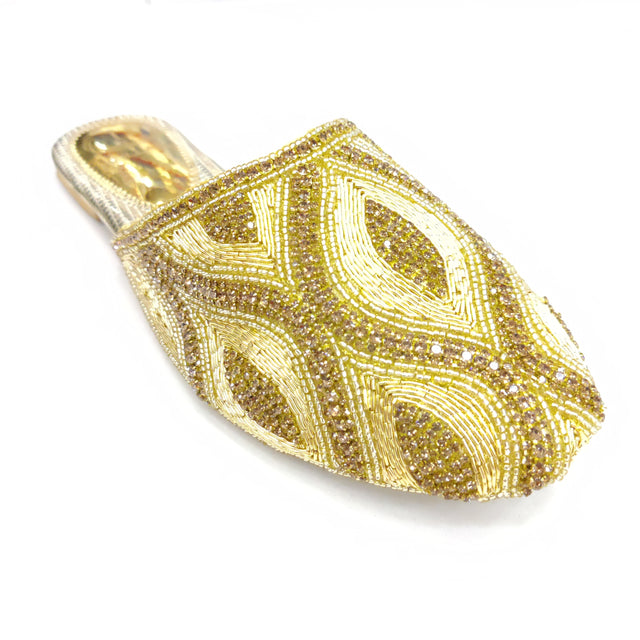 Opulent Gold Flat Slippers