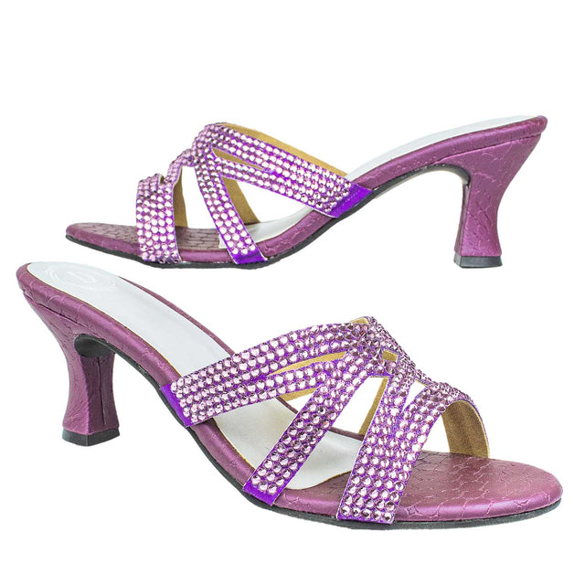 Inaya Handmade Purple Pencil Heel Sandals