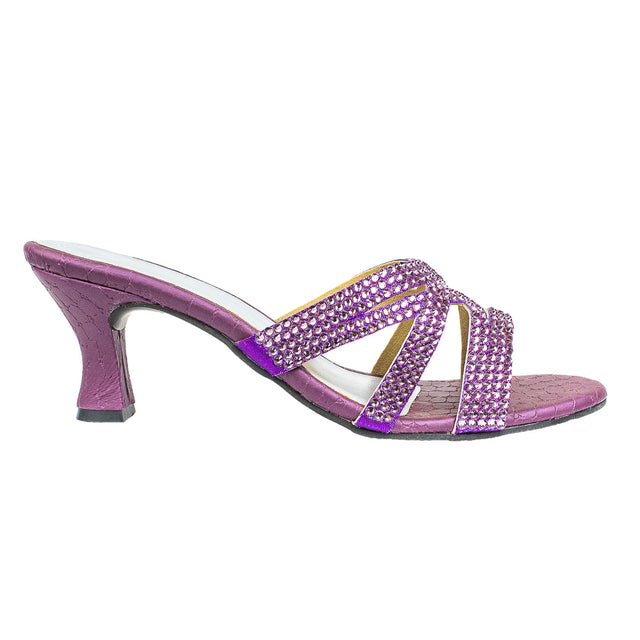 Inaya Handmade Purple Pencil Heel Sandals