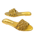 Polished Bronze Flat Slippers