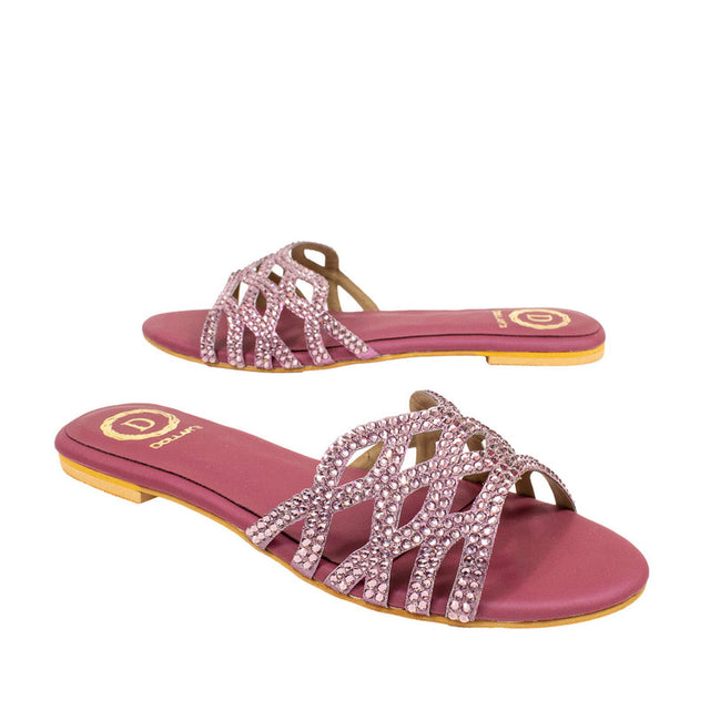 Nayla Striking Purple Flat Slippers