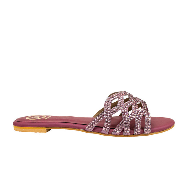 Nayla Striking Purple Flat Slippers