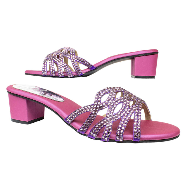 Nayla Timeless Purple Block Heel Sandals