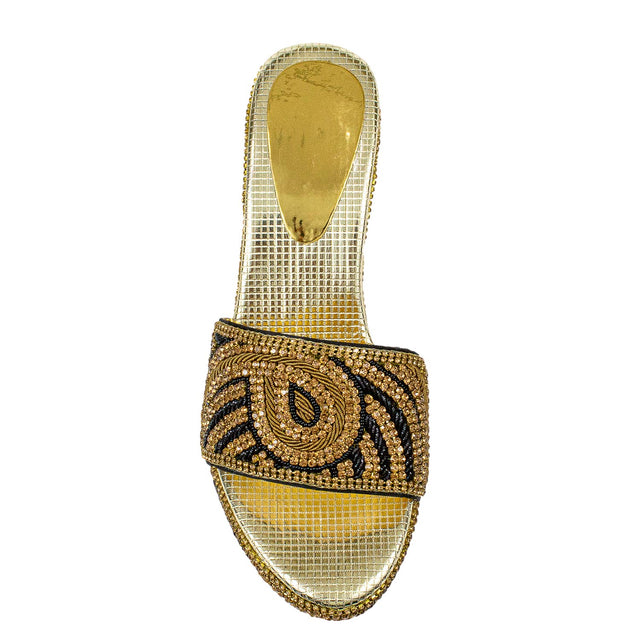 Handcrafted Black Elegant Wedge Flat Sandals