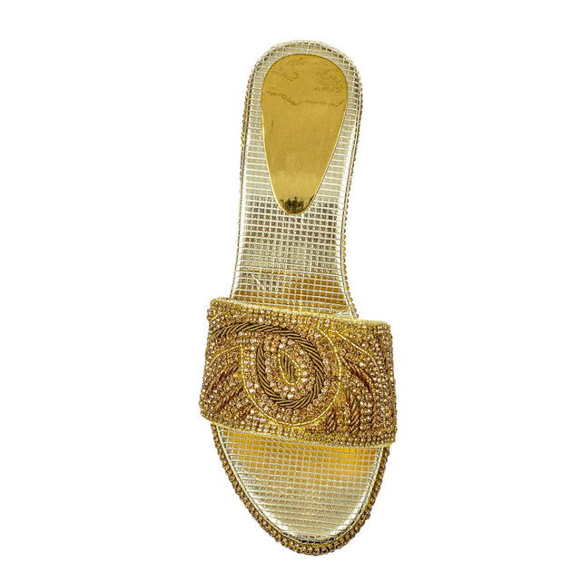 Handcrafted Gold Wedge Sandals