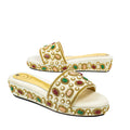 Handcrafted Cream Wedge Sandals