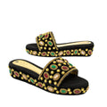 Handcrafted Gold Wedge Sandals
