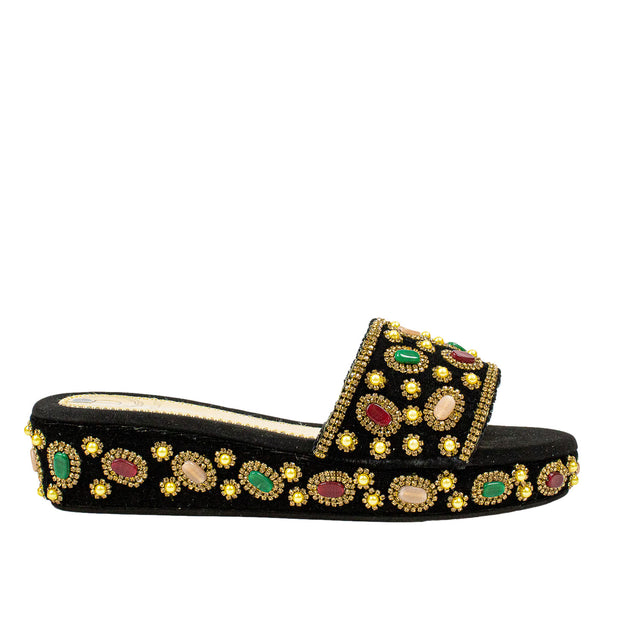 Handcrafted Gold Wedge Sandals