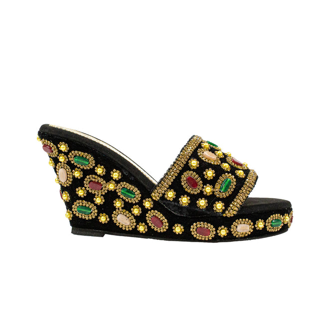 Handcrafted Gold Wedge Sandals