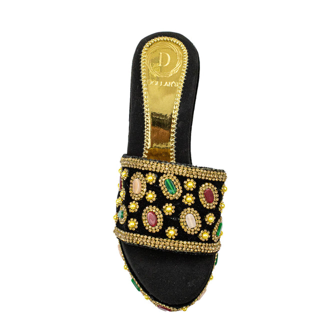 Handcrafted Gold Wedge Sandals