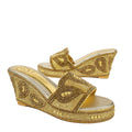 Handcrafted Gold Wedge Sandals