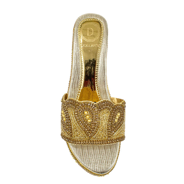 Handcrafted Gold Wedge Sandals