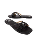 Sarah Handcrafted Black Flat Sandals