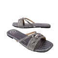 Sarah Handcrafted Grey Flat Sandals