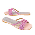 Sarah Handcrafted Pink Flat Sandals