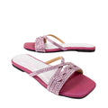 Sarah Handcrafted Purple Flat Sandals