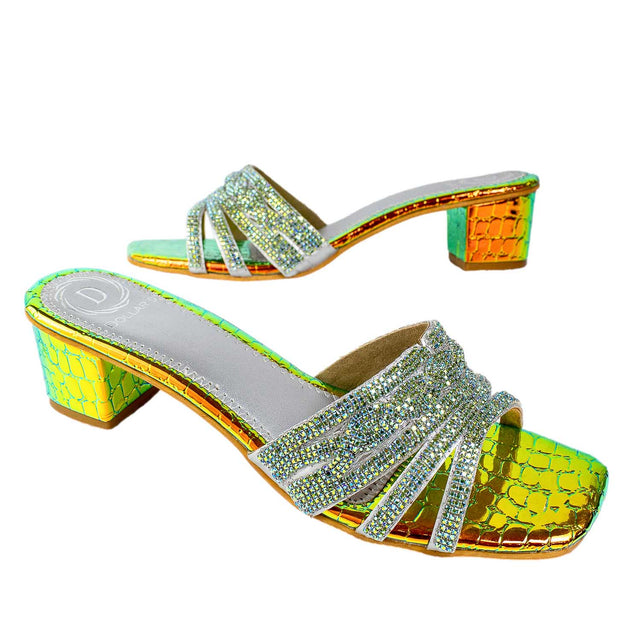 Regal Scarlet Green Block Heel Sandals