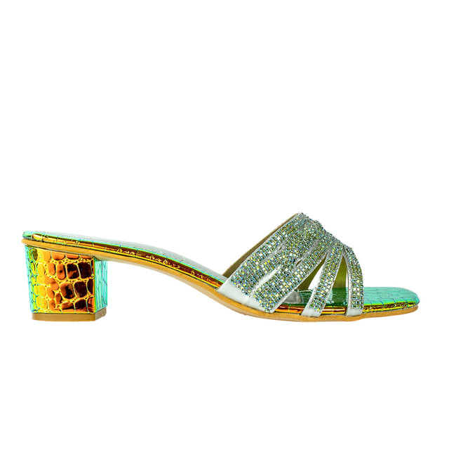 Regal Scarlet Green Block Heel Sandals