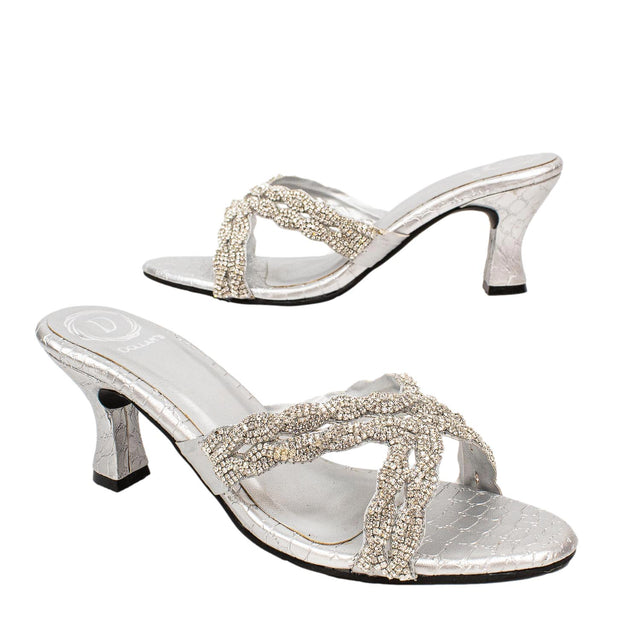 Nadia Regal Silver Pencil Heel Sandals