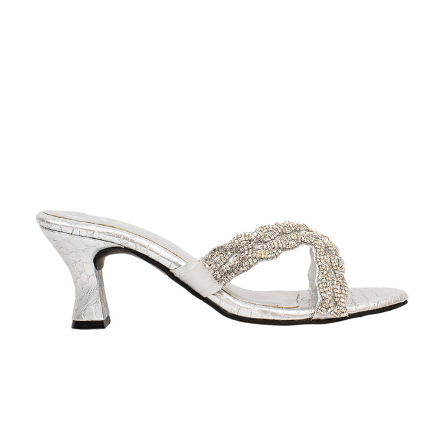 Nadia Regal Silver Pencil Heel Sandals
